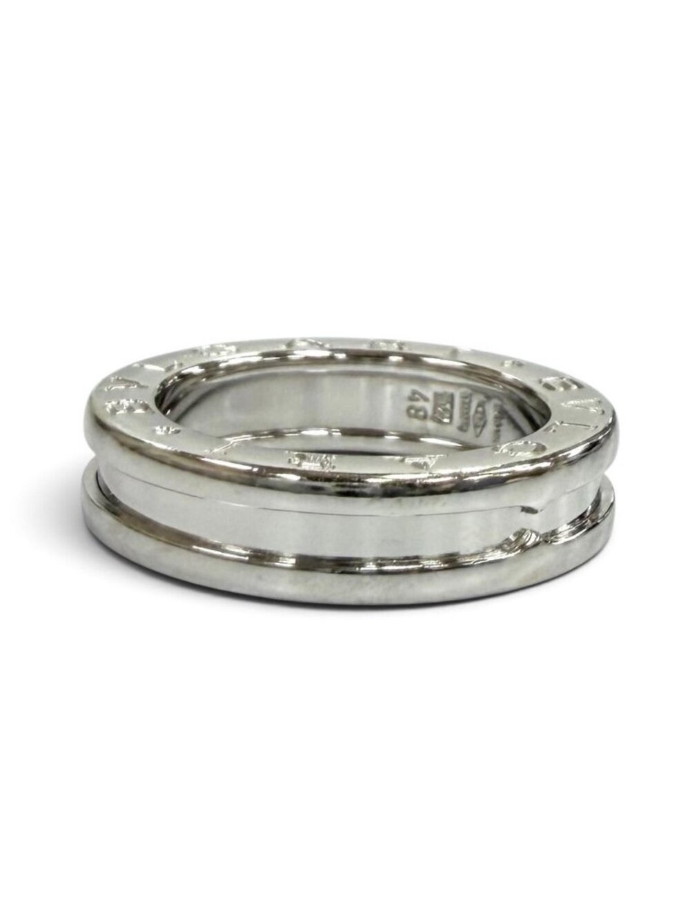 Bvlgari B.zero1 Ring 750 Logo Design Band White Gold